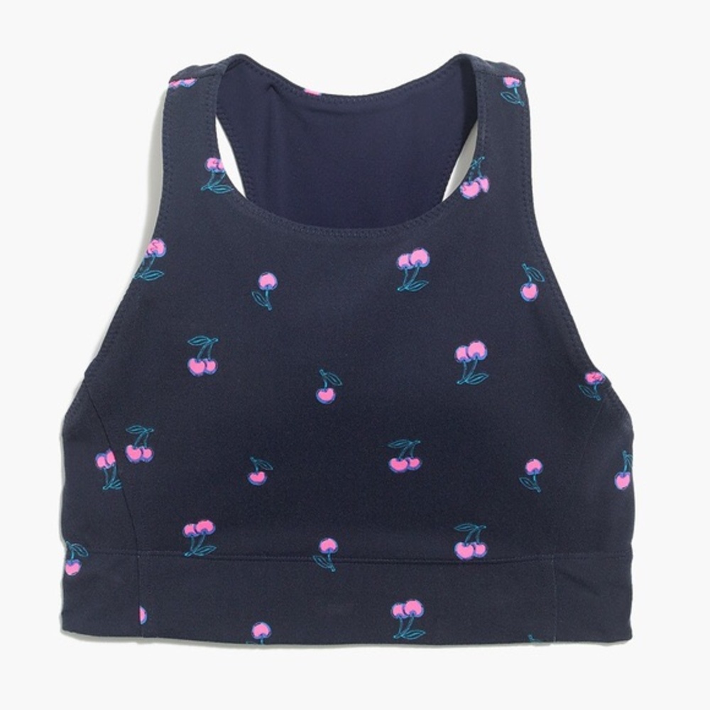 NWT New Balance for J.Crew Cherry Print Crop Top
